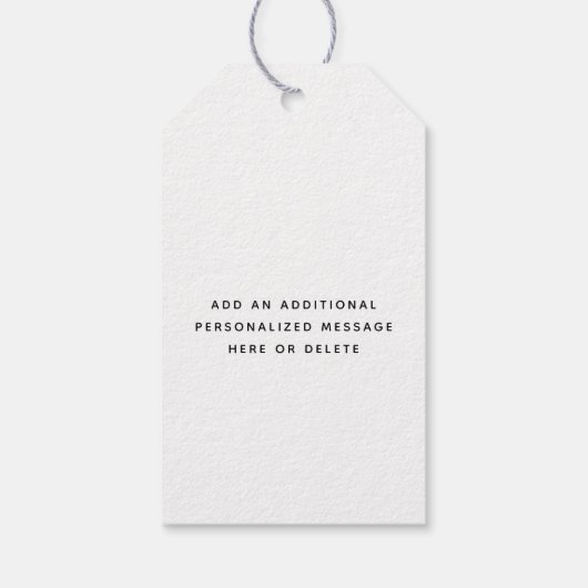 Enige Tekst Modern Script Eenvoudige foto Zwart-wi Cadeaulabel (Achterkant)