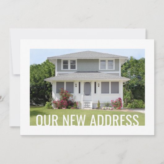 Enige Tekst Nieuw Thuisadres Verandering 2 Foto Ve Aankondiging (Voorkant)