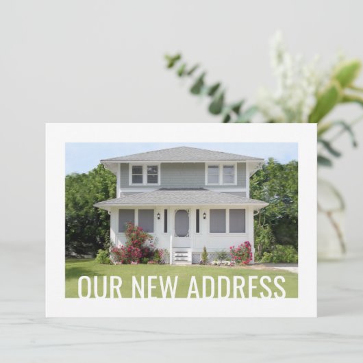 Enige Tekst Nieuw Thuisadres Verandering 2 Foto Ve Aankondiging (Staand voorkant)