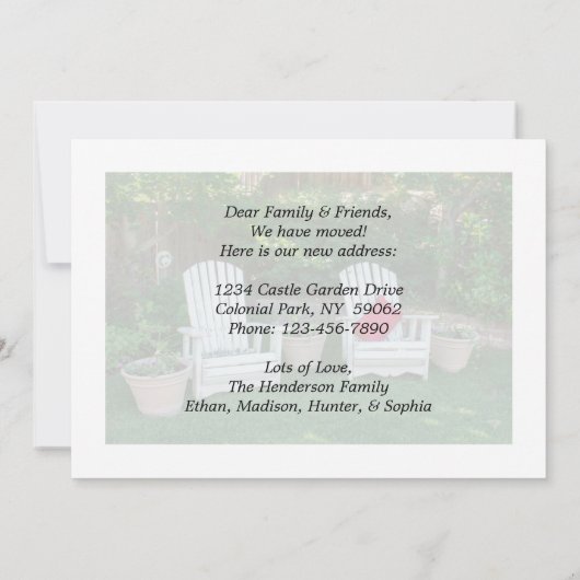 Enige Tekst Nieuw Thuisadres Verandering 2 Foto Ve Aankondiging (Achterkant)