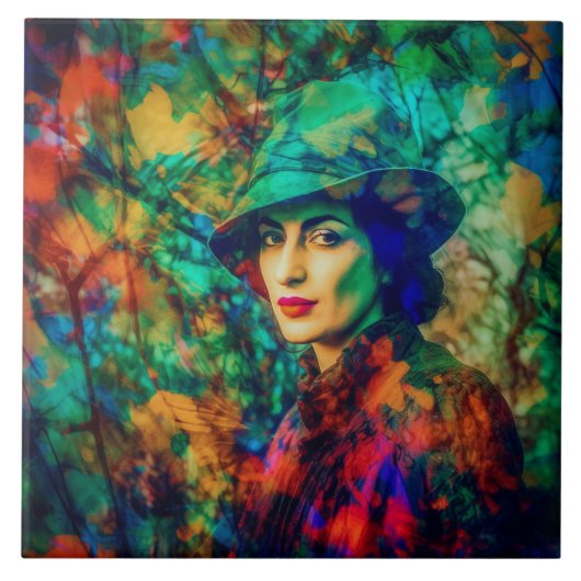 Enigma in de herfst tegeltje (Voorkant)