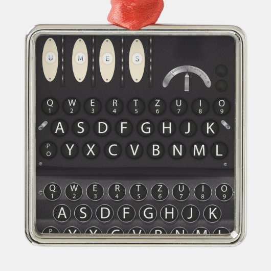 Enigma Machine Metalen Ornament (Voorkant)
