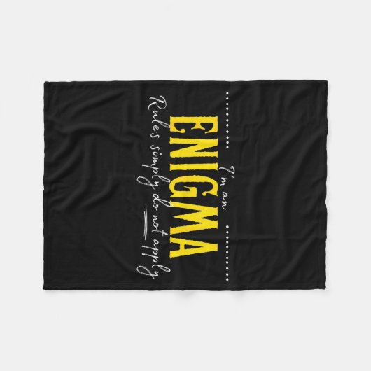 Enigma, The Rules Simply Do Not Apply  Fleece Deken (Voorkant (Horizontaal))