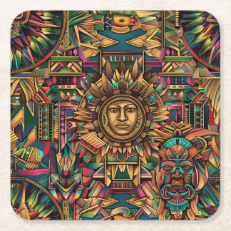 Enigmatic Blue "Aztec Dream" Drink Coasters Kartonnen Onderzetters