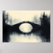 Enigmatic Bridge te midden van mistige reflecties  Poster (Voorkant)