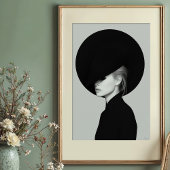 Enigmatic Elegance: zijprofiel oversized Pet Poster