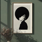 Enigmatic Elegance: zijprofiel oversized Pet Poster