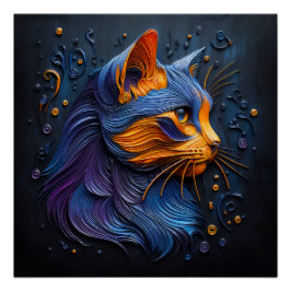 Enigmatic Feline Glance - AI-Creëer Perfect Poster