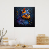 Enigmatic Feline Glance - AI-Creëer Poster (Keuken)