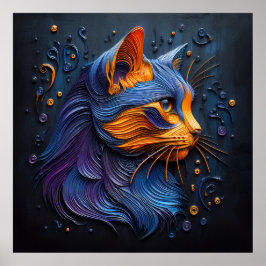 Enigmatic Feline Glance - AI-Creëer Poster