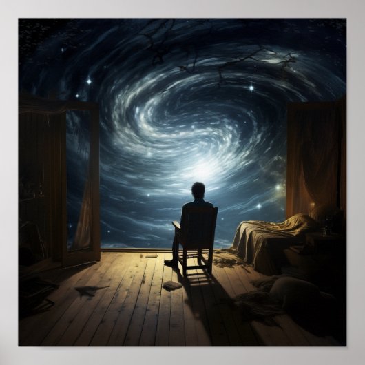 Enigmatic Flight: Surrealistisch Poster van een Fl (Voorkant)