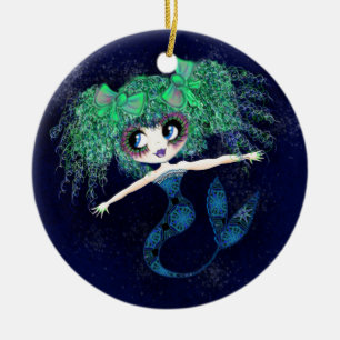 Enigmatic Kawaii Mermaid girly giften Keramisch Ornament