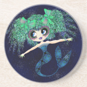 Enigmatic Kawaii Mermaid girly giften Zandsteen Onderzetter