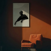 Enigmatic Muse: monochrome futuristische Mode Poster