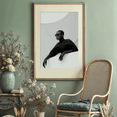 Enigmatic Muse: monochrome futuristische Mode Poster