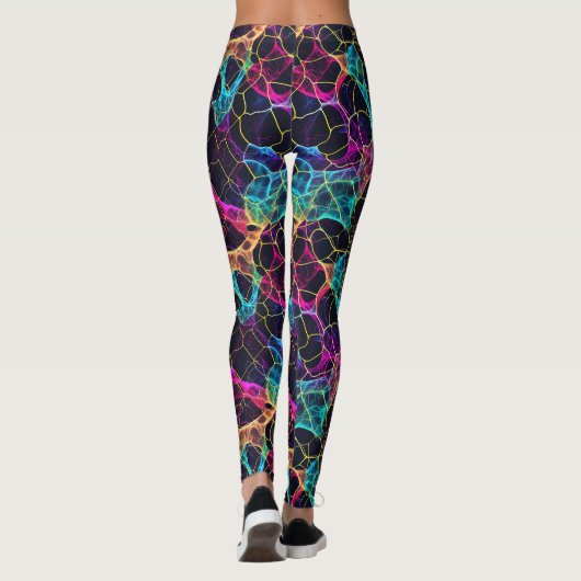 Enigmatic Neon Filament Webdesign Leggings (Achterkant)