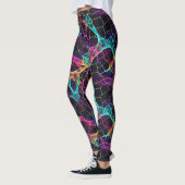 Enigmatic Neon Filament Webdesign Leggings (Links)