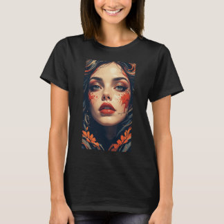 Enigmatic Splatter: Mystique in het rood T-shirt