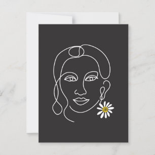 Enigmatic Woman - lijnkunstontwerp Briefkaart