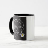 Enigmatic Woman - lijnkunstontwerp Mok (Voorkant links)