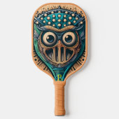 Enigmatisch masker gesneden op houten plaque Afbee Pickleball Paddle (Voorkant)