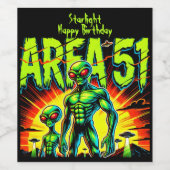 Enigmatische aliens verschijnen in de buurt van Ar Wijn Etiket (Enkel label)