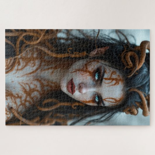 Enigmatische Bleke Schoonheid Kaneel Muse Legpuzzel (Horizontaal)