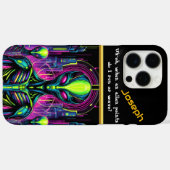 Enigmatische buitenaardse figuur staat Case-Mate iPhone case (Achterkant (horizontaal))