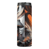 Enigmatische Elegantie: Abstracte paddenstoelen Thermosbeker (Achterkant)