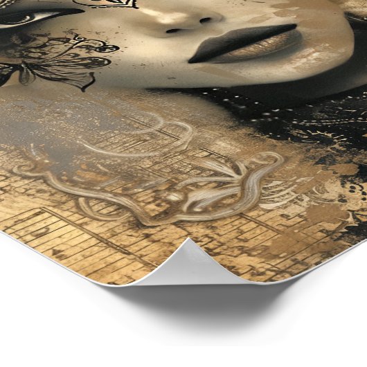 Enigmatische Elegantie: Vlinder fluistert en  Poster (Hoek)