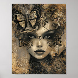 Enigmatische Elegantie: Vlinder fluistert en  Poster