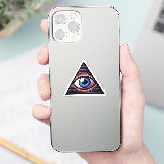 Enigmatische Illuminati Eye Triangle Sticker (Telefoon)