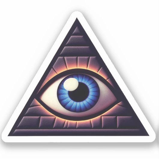 Enigmatische Illuminati Eye Triangle Sticker (Voorkant)
