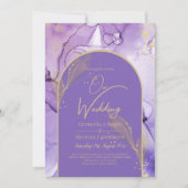 Enigmatische lavender en Gold Paarse bruilding Kaart (Voorkant)