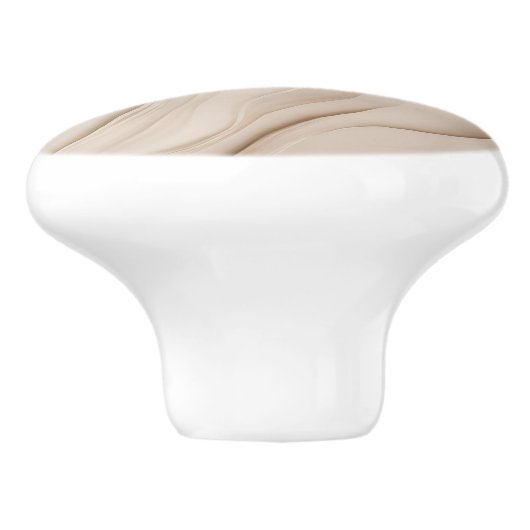 "Enigmatische Oase" | Beige Abstracte kunst Keramische Knop (Zijkant)