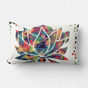 Enigmatische Oriental Lotus Flower Origineel Abstr Kussen