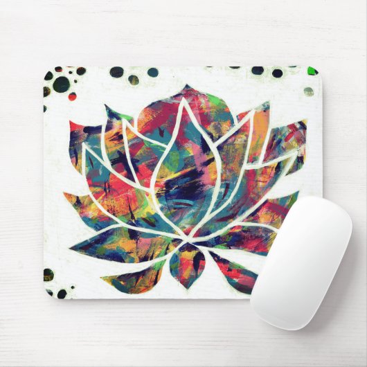 Enigmatische Oriental Lotus Flower Origineel Abstr Muismat (Met muis)