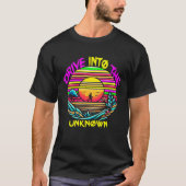 Enigmatische reis: Retro Sunset Exploration T-shirt (Voorkant)