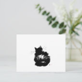 Enigmatische zwarte kat briefkaart (Staand voorkant)