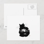Enigmatische zwarte kat briefkaart (Voorkant / Achterkant)
