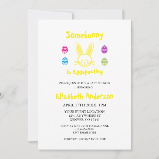 Enigszins Escspectspect Pasen Baby shower Kaart (Voorkant)