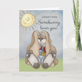 Enigszins houdt van je! Pasen Bunny gepersonalisee Feestdagen Kaart
