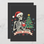 Enigszins Kerstmis Enigszins Eng Griezelig Skelet Feestdagenkaart (Voorkant / Achterkant)