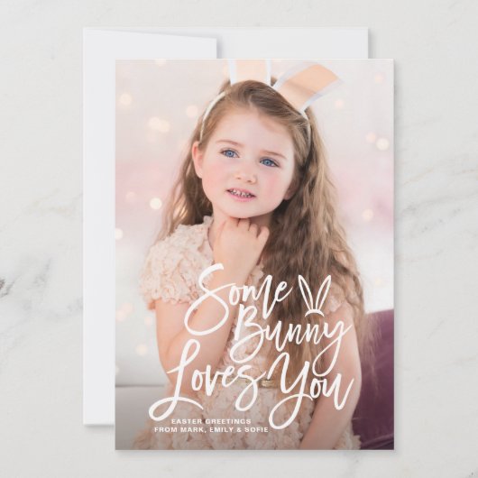 Enigszins liefje dat je fotopaastijd laat zien feestdagenkaart (Voorkant)