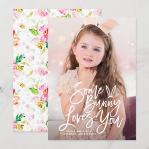 Enigszins liefje dat je fotopaastijd laat zien feestdagenkaart