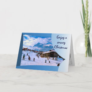 Enjoy a snowy Christmas in the French alps 1 Feestdagen Kaart