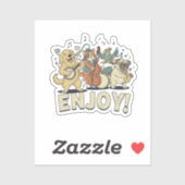 “Enjoy – Cute Pets Playing Musical Instruments Sticker (Vel)