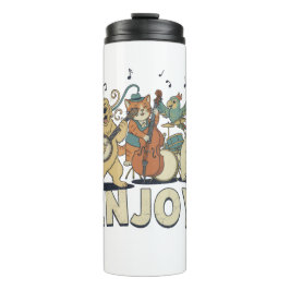 “Enjoy – Cute Pets Playing Musical Instruments Thermosbeker