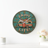 Enjoy Life Camper Rustic Trailer Gift for Campers Grote Klok (Huis)