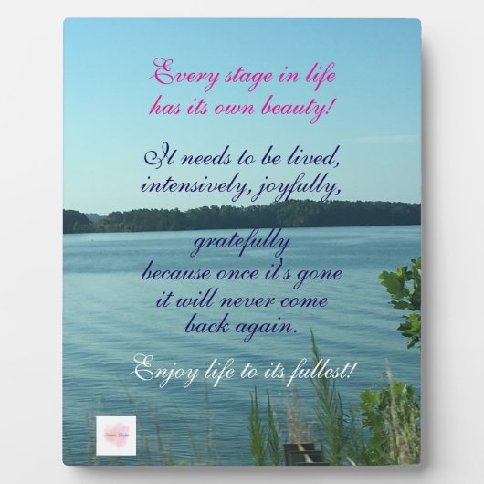 Enjoy Life, Tabletop Plaque with Easel Fotoplaat (Voorkant)